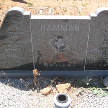 HAMMAN Pieter Wynand 1917-1994 &amp; Rosina Christina Gertruida 1918-1995