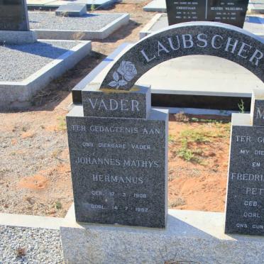 LAUBSCHER Johannes Mathys Hermanus 1908-1982 &amp; Fredrika Johanna Petronella 1909-1972