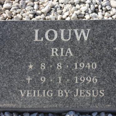 LOUW Sybrand A.A. 1906-1981 &amp; Christina G. 1909-1973 :: LOUW Ria 1940-1996 