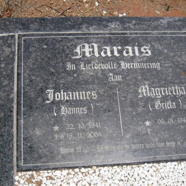 MARAIS Johannes 1941-2004 &amp; Magrietha 1947