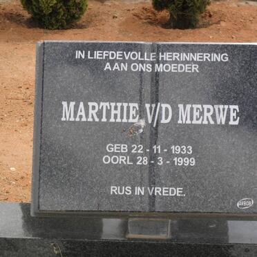 MERWE Marthie, v.d. 1933-1999