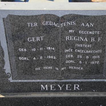 MEYER Gert 1914-1983 &amp; Regina B.F. ENGELBRECHT 1915-1972