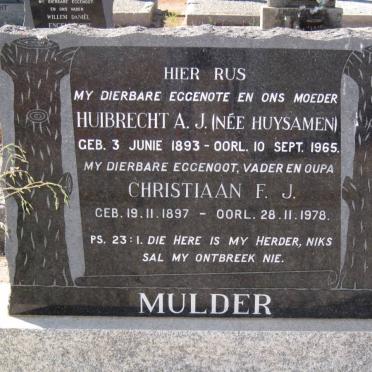 MULDER Christiaan F.J.1897-1978 &amp; Huibrecht A.J. HUYSAMEN 1893-1965