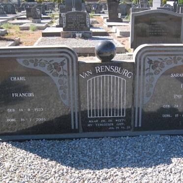 RENSBURG Charl Francois, van 1923-2005 &amp; Sarah Henriëtha WIESE 1922-1966