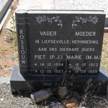 ROSSOUW P.J. 1894-1987 &amp; M.M. 1923-1989