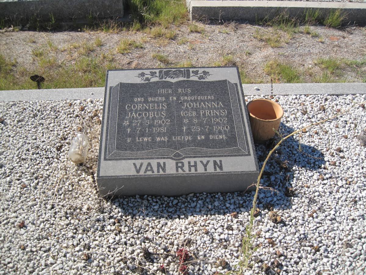 VAN RHYN Cornelis Jacobus, van 1902-1981 &amp; Johanna PRINS 1902-1960