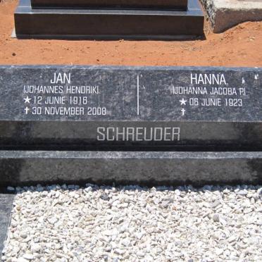 SCHREUDER Johannes Hendrik 1916-2008 &amp; Johanna Jacoba P. 1923-