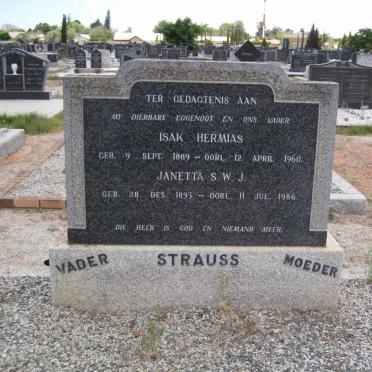 STRAUSS Isak Hermas 1889-1960 &amp; Janetta S.W.J. 1893-1986