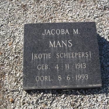 MANS Jacoba M. nee SCHEEPERS 1913-1993 