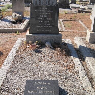 SCHEEPERS Philippus Jacobus Fourie 1901-1961 :: MANS Jacoba M. nee SCHEEPERS 1913-1993 