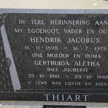 THIART Hendrik Jacobus 1898-1978 &amp; Gertruida Aletha JOUBERT 1910-1982