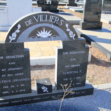 VILLIERS Petrus Johannes, de 1911-1974 &amp; Albertha P. 1916-1990