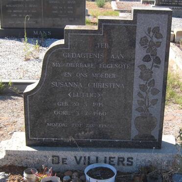 VILLIERS Susanna Christina, de nee LUTTIG 1915-1960