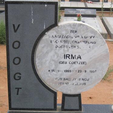 VOOGT Irma nee COETZEE 1965-1997