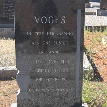 VOGES J.G.C. 1900-1981