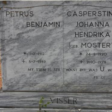 VISSER Petrus Benjamin 1912-1989 &amp; Casperstina Johanna Hendrika  MOSTERT 1920-1978