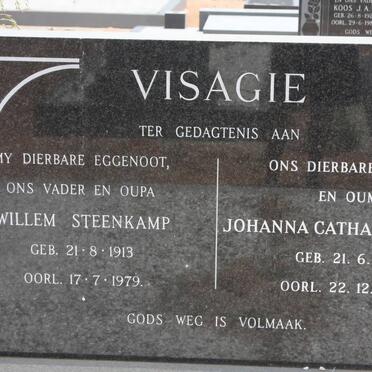 VISAGIE Willem Steenkamp 1913-1979 &amp; Johanna Catharina Louisa 1924-2002