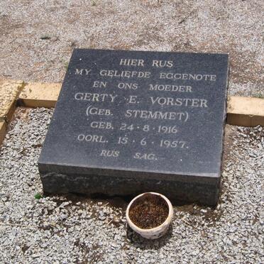 VORSTER Gerty E. nee STEMMET 1916-1957