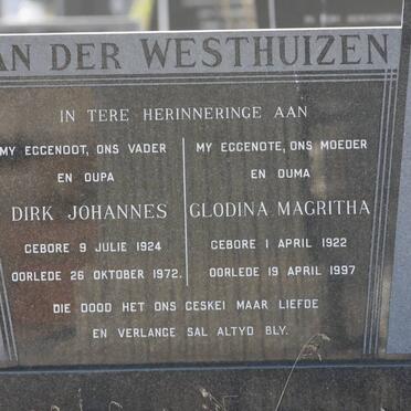WESTHUIZEN Dirk Johannes, van der 1924-1972 &amp; Glodina Magritha 1922-1997