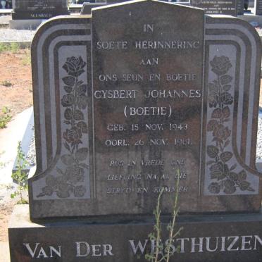 WESTHUIZEN Gysbert Johannes, van der 1943-1961