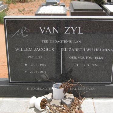 ZYL Willem Jacobus, van 1919-2001 &amp; Elizabeth Wilhelmina MOUTON 1924-