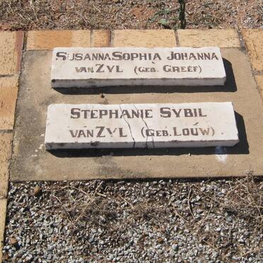 ZYL Susanna Sophia Johanna, van nee GREEF :: VAN ZYL Stephanie Sybil nee LOUW