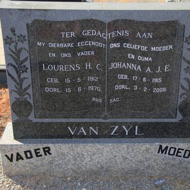ZYL Lourens H.C., van 1912-1970 &amp; Johanna A.J.E. 1915-2008