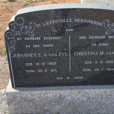 ZYL Johannes E.A., van 1903-1971 &amp; Christina M. 1908-1994