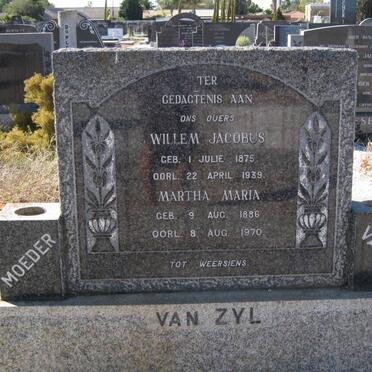 ZYL Willem Jacobus, van 1875-1939 &amp; Martha Maria 1886-1970