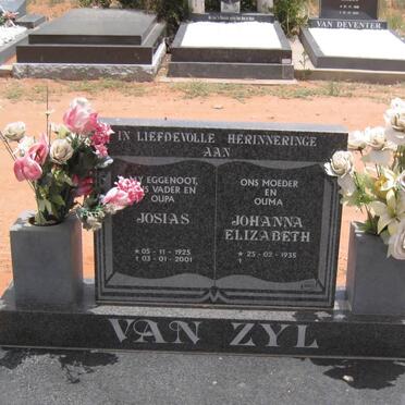 ZYL Josias, van 1925-2001 &amp; Johanna Elizabeth 1935-