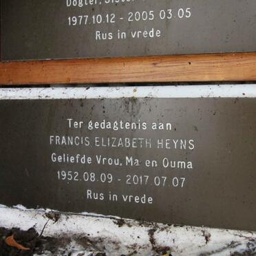 HEYNS Francis Elizabeth 1952-2017
