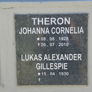THERON Lukas Alexander Gillespie 1930- &amp; Johanna Cornelia 1928-2010