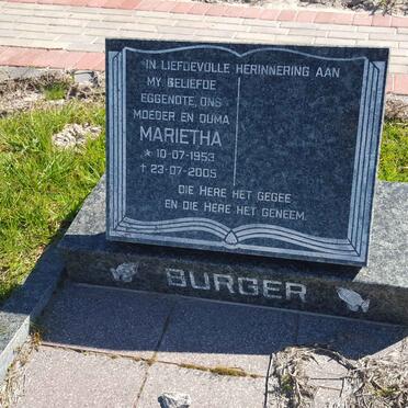 BURGER Marietha 1953-2005