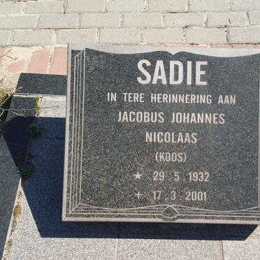 SADIE Jacobus Johannes Nicolaas 1932-2001