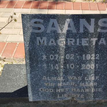 SAANS Magrieta 1922-2001