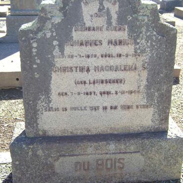 BOIS Johannes Marius, du 1850-1943 &amp; Christina Magdalena S. LAUBSCHER 1857-1944