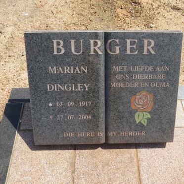 BURGER Marian Dingley 1917-2004