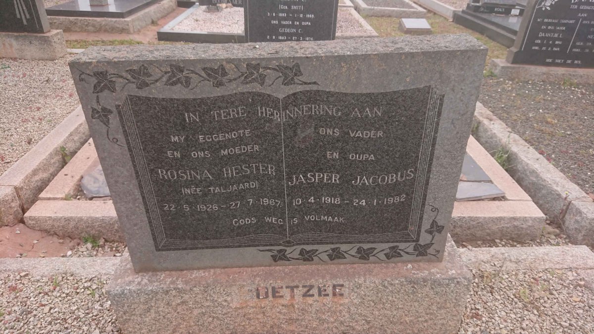 COETZEE Jasper Jacobus 1918-1982 &amp; Rosina Hester TALJAARD 1926-1967