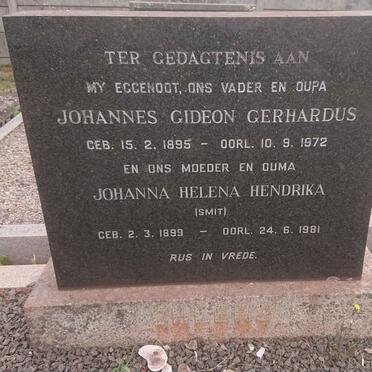 EHLERS Johannes Gideon Gerhardus 1895-1972 &amp; Johanna Helena Hendrika SMIT 1899-1981