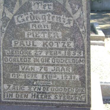 KOTZE Pieter Paul 1853-1931