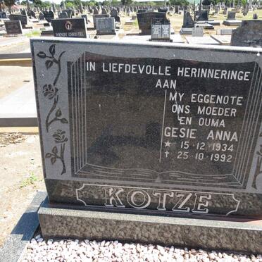 KOTZE Gesie Anna 1934-1992