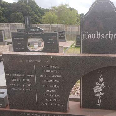 LAUBSCHER Ernst F.H. 1919-1982 &amp; Jacomina Hendrika BASSON 1916-1979