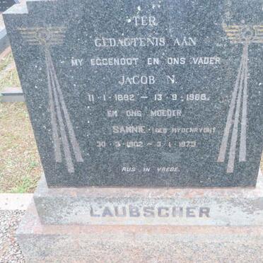 LAUBSCHER Jacob N. 1892-1968 &amp; Sannie HYDENRYCH 1902-1973