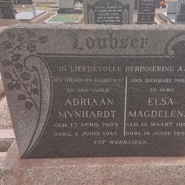 LOUBSER Adriaan Mynhardt 1909-1967 &amp; Elsa Magdelena 1909-1996