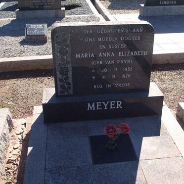 MEYER Maria Anna Elizabeth nee VAN RHYN 1952-1976