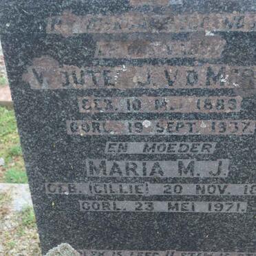 MERWE Wouter J., v.d. 1889-1937 &amp; Maria M.J. CILLIE 1891-1971