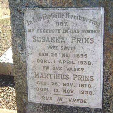 PRINS Marthinus 1870-1938 &amp; Susanna SMIT 1895-1938