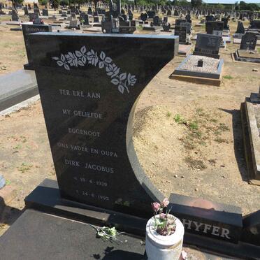 PHYFER Dirk Jacobus 1929-1995 &amp; Anna C.J. 1932-2016