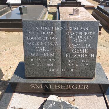 SMALBERGER Carl Wilhelm 1926-2001 &amp; Cecilia Gesie Elizabeth 1933-2019