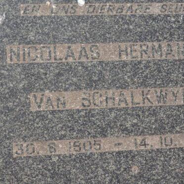 SCHALKWYK Nicolaas Hermanus, van 1905-1982